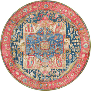 Multicolor 6' 1 x 6' 1 Outdoor Traditional Round Rug