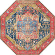 Multicolor 7' 10 x 7' 10 Outdoor Traditional Octagon Area Rug Weather Resistant for Patio, Deck, Terrace, Balcony, Porch Classical Design Outside Carpet for Sale at Rug Engine