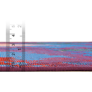 Multicolor 5' 3 x 5' 3 Outdoor Modern Octagon Area Rug Weather Resistant for Patio, Deck, Terrace, Balcony, Porch 100% Polypropylene Modern Outside Carpet for Sale at Rug Engine