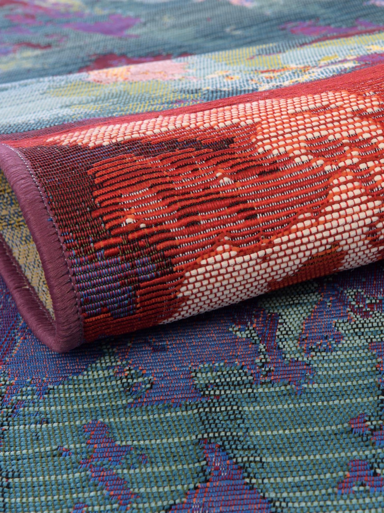 Multicolor 4' 1 x 4' 1 Outdoor Modern Octagon Area Rug Weather Resistant for Patio, Deck, Terrace, Balcony, Porch 100% Polypropylene Modern Outside Carpet for Sale at Rug Engine