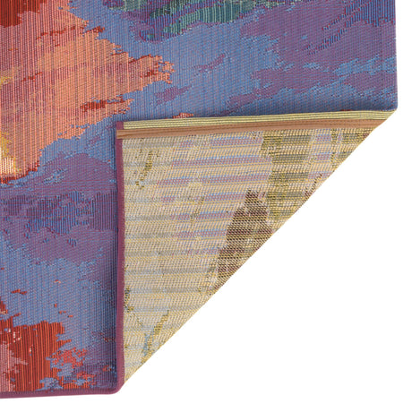 Multicolor 4' 1 x 4' 1 Outdoor Modern Octagon Area Rug Weather Resistant for Patio, Deck, Terrace, Balcony, Porch 100% Polypropylene Modern Outside Carpet for Sale at Rug Engine