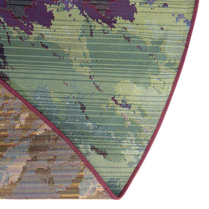 Multicolor 7' 10 x 10' Outdoor Modern Oval Area Rug Weather Resistant for Patio, Deck, Terrace, Balcony, Porch 100% Polypropylene Modern Outside Carpet for Sale at Rug Engine
