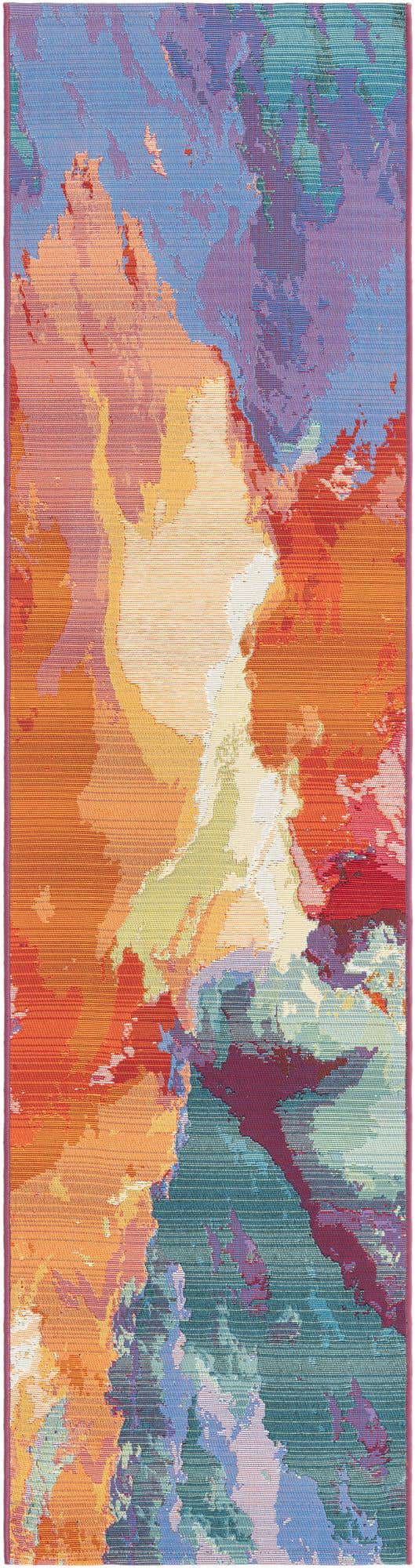 Multicolor 2' x 8' Outdoor Modern Runner Area Rug Weather Resistant for Patio, Deck, Terrace, Balcony, Porch 100% Polypropylene Modern Outside Carpet for Sale at Rug Engine