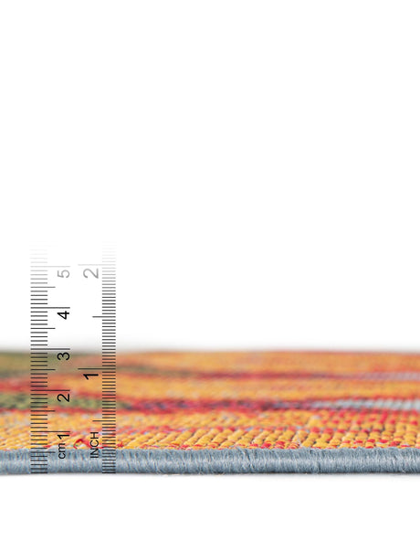 Multicolor 7' 1 x 7' 1 Outdoor Modern Octagon Area Rug Weather Resistant for Patio, Deck, Terrace, Balcony, Porch 100% Polypropylene Modern Outside Carpet for Sale at Rug Engine