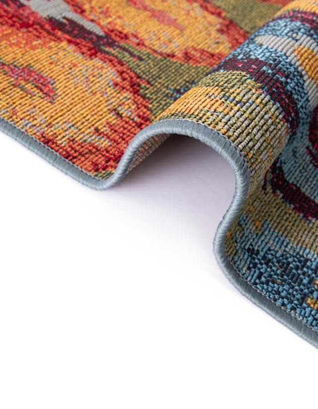 Multicolor 4' 1 x 4' 1 Outdoor Modern Octagon Area Rug Weather Resistant for Patio, Deck, Terrace, Balcony, Porch 100% Polypropylene Modern Outside Carpet for Sale at Rug Engine