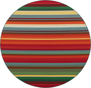 Multicolor 10' x 10' Outdoor Modern Round Area Rug Weather Resistant for Patio, Deck, Terrace, Balcony, Porch 100% Polypropylene Modern Outside Carpet for Sale at Rug Engine