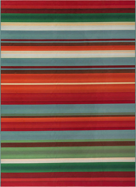 Multicolor 10' x 14' 1 Outdoor Modern Rectangle Rug