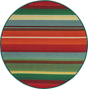 Multicolor 3' 1 x 3' 1 Outdoor Modern Round Area Rug Weather Resistant for Patio, Deck, Terrace, Balcony, Porch 100% Polypropylene Modern Outside Carpet for Sale at Rug Engine