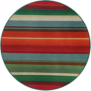 Multicolor 4' 1 x 4' 1 Outdoor Modern Round Area Rug Weather Resistant for Patio, Deck, Terrace, Balcony, Porch 100% Polypropylene Modern Outside Carpet for Sale at Rug Engine