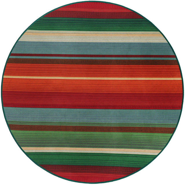Multicolor 4' 1 x 4' 1 Outdoor Modern Round Area Rug Weather Resistant for Patio, Deck, Terrace, Balcony, Porch 100% Polypropylene Modern Outside Carpet for Sale at Rug Engine