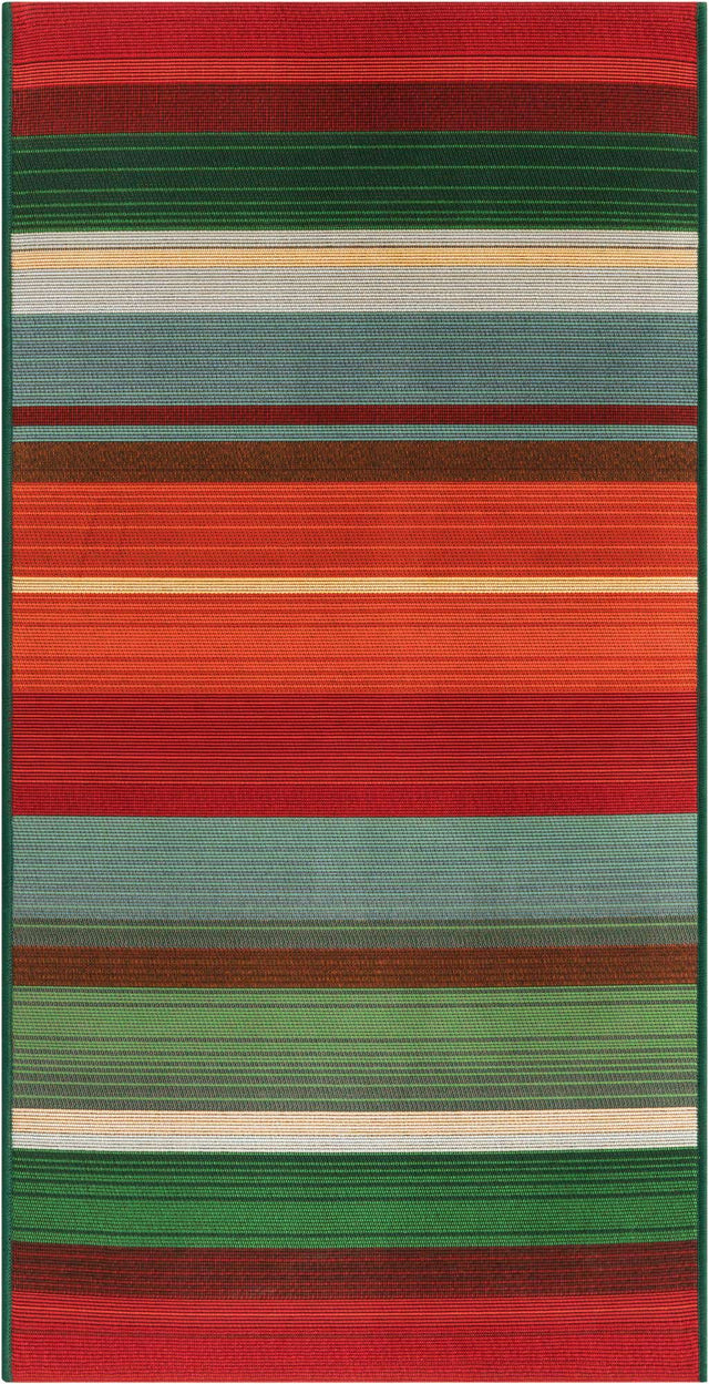 Multicolor 2' x 4' 1 Outdoor Modern Runner Area Rug Weather Resistant for Patio, Deck, Terrace, Balcony, Porch 100% Polypropylene Modern Outside Carpet for Sale at Rug Engine