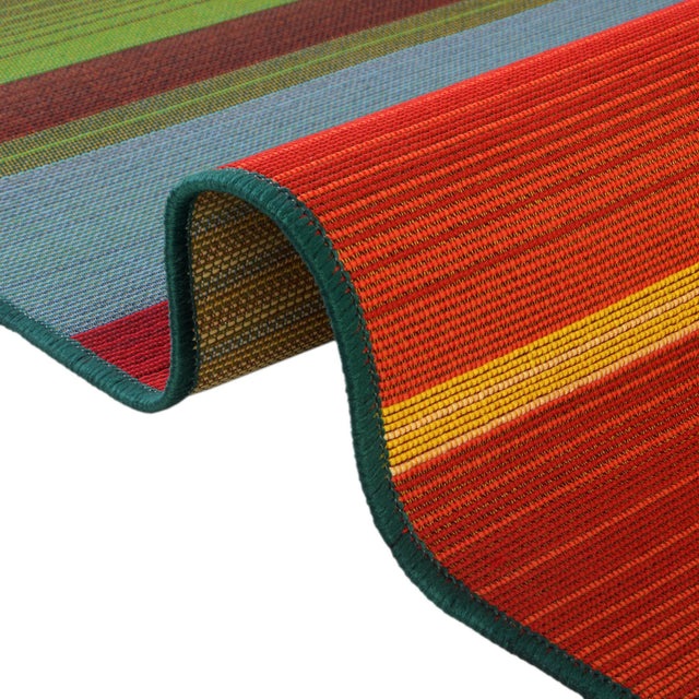 Multicolor 7' 1 x 7' 1 Outdoor Modern Octagon Rug