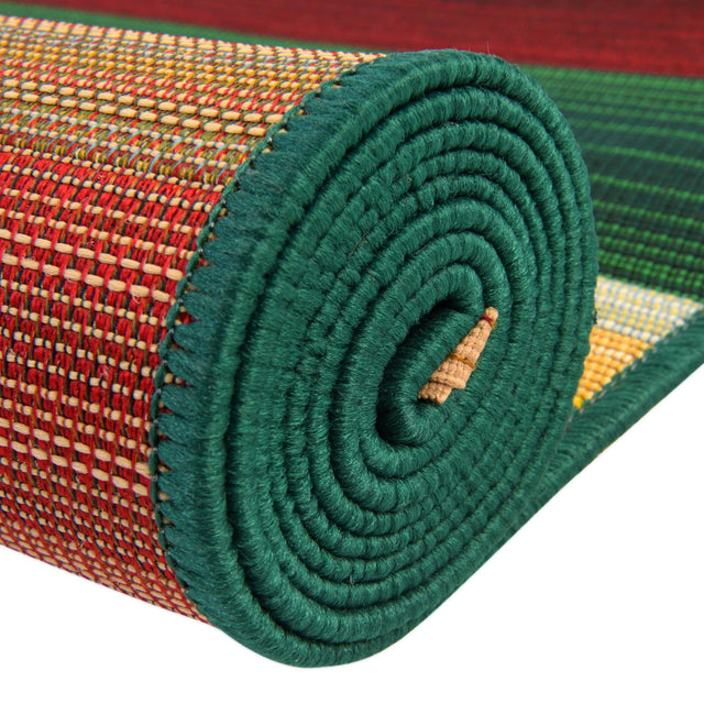 Multicolor 5' 3 x 5' 3 Outdoor Modern Octagon Area Rug Weather Resistant for Patio, Deck, Terrace, Balcony, Porch 100% Polypropylene Modern Outside Carpet for Sale at Rug Engine