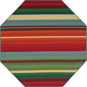 Multicolor 7' 1 x 7' 1 Outdoor Modern Octagon Rug