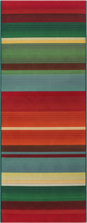 Multicolor 2' 7 x 7' 1 Outdoor Modern Runner Area Rug Weather Resistant for Patio, Deck, Terrace, Balcony, Porch 100% Polypropylene Modern Outside Carpet for Sale at Rug Engine