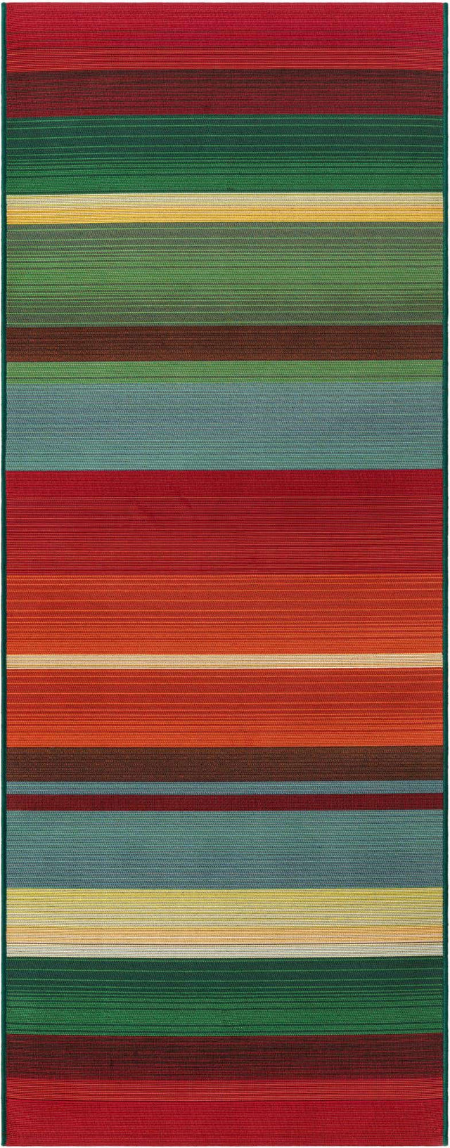 Multicolor 2' 7 x 7' 1 Outdoor Modern Runner Area Rug Weather Resistant for Patio, Deck, Terrace, Balcony, Porch 100% Polypropylene Modern Outside Carpet for Sale at Rug Engine