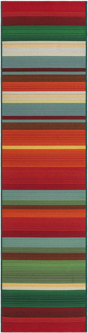 Multicolor 2' x 8' Outdoor Modern Runner Area Rug Weather Resistant for Patio, Deck, Terrace, Balcony, Porch 100% Polypropylene Modern Outside Carpet for Sale at Rug Engine