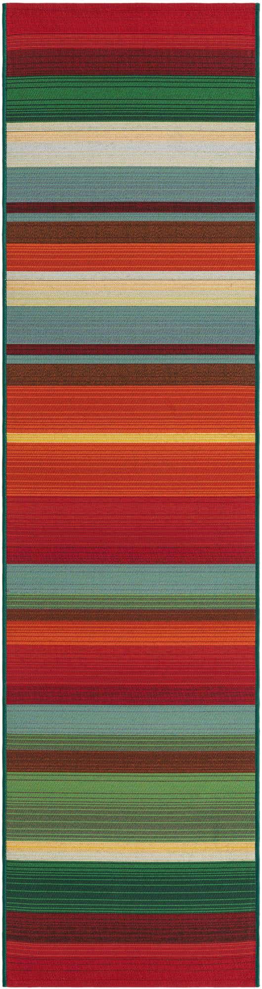 Multicolor 2' x 8' Outdoor Modern Runner Area Rug Weather Resistant for Patio, Deck, Terrace, Balcony, Porch 100% Polypropylene Modern Outside Carpet for Sale at Rug Engine