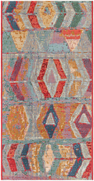 Multicolor 2' x 4' 1 Outdoor Modern Runner Area Rug Weather Resistant for Patio, Deck, Terrace, Balcony, Porch 100% Polypropylene Modern Outside Carpet for Sale at Rug Engine