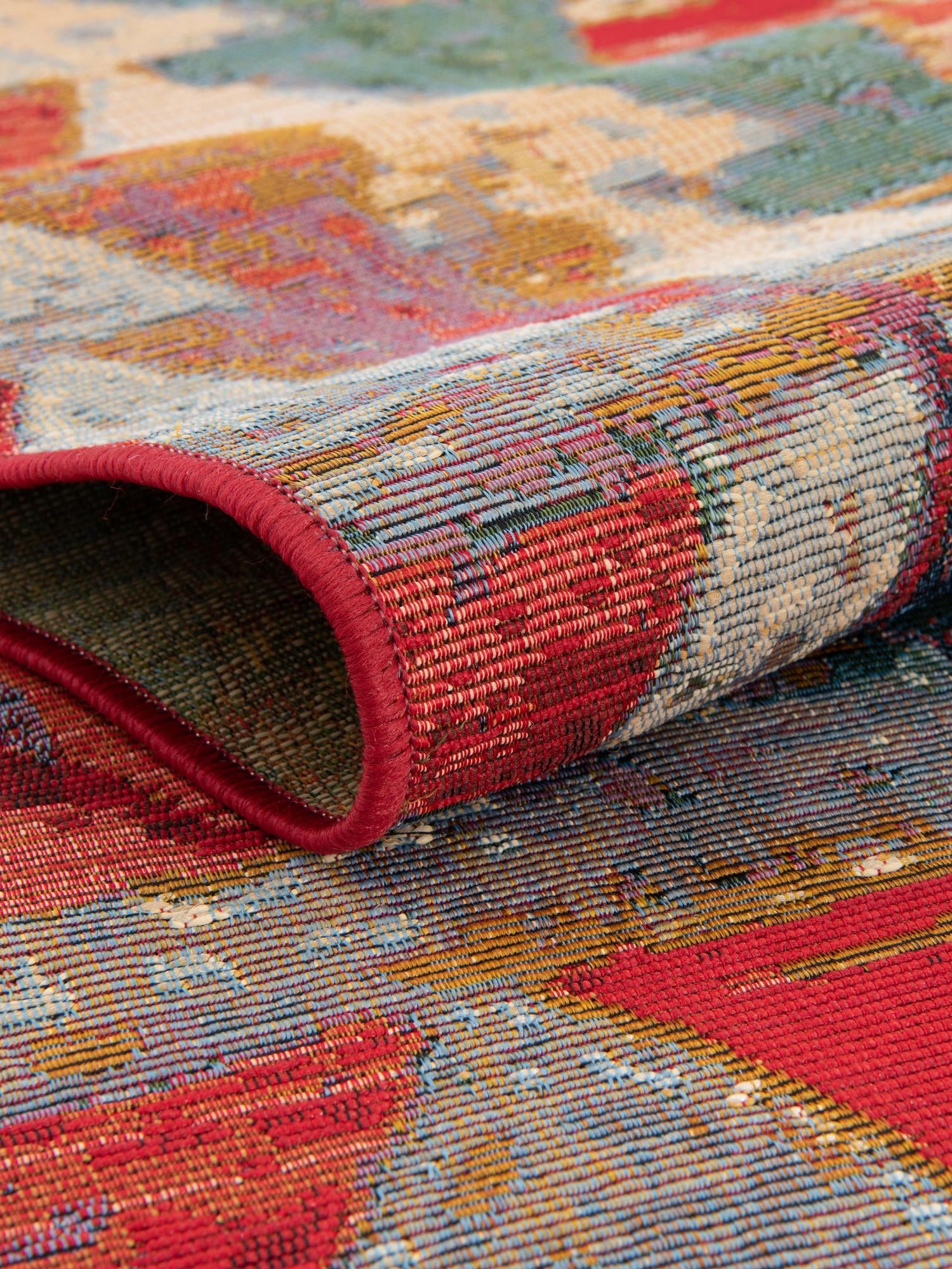 Multicolor 4' 1 x 4' 1 Outdoor Modern Octagon Area Rug Weather Resistant for Patio, Deck, Terrace, Balcony, Porch 100% Polypropylene Modern Outside Carpet for Sale at Rug Engine