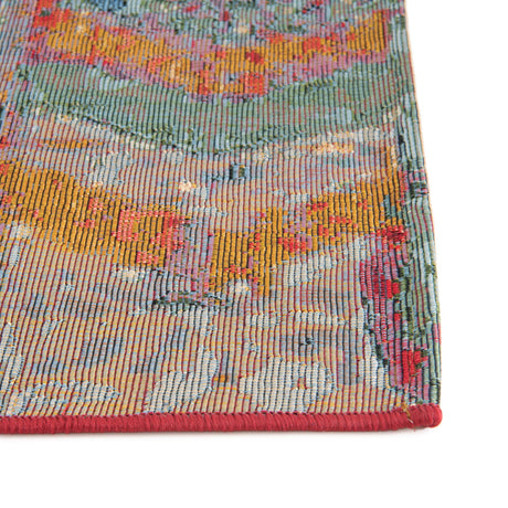 Multicolor 5' 3 x 5' 3 Outdoor Modern Octagon Area Rug Weather Resistant for Patio, Deck, Terrace, Balcony, Porch 100% Polypropylene Modern Outside Carpet for Sale at Rug Engine