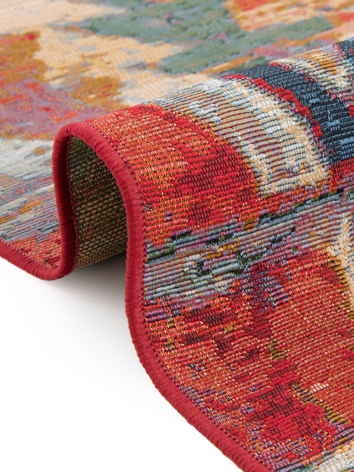 Multicolor 4' 1 x 4' 1 Outdoor Modern Octagon Area Rug Weather Resistant for Patio, Deck, Terrace, Balcony, Porch 100% Polypropylene Modern Outside Carpet for Sale at Rug Engine