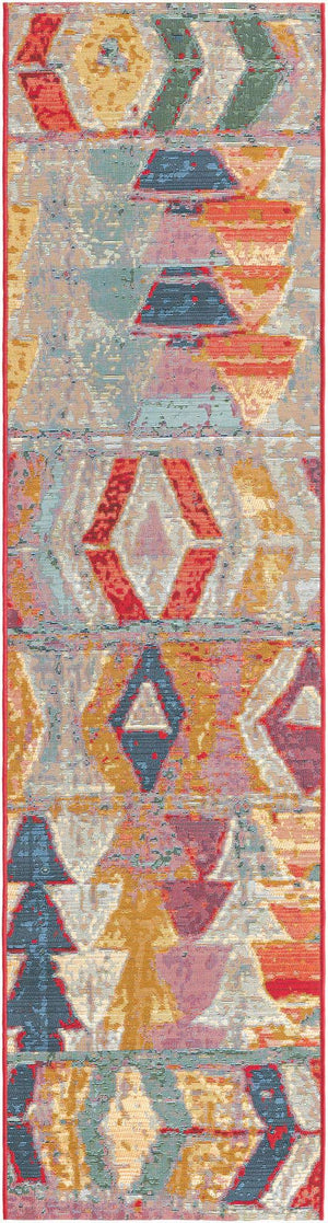 Multicolor 2' x 8' Outdoor Modern Runner Area Rug Weather Resistant for Patio, Deck, Terrace, Balcony, Porch 100% Polypropylene Modern Outside Carpet for Sale at Rug Engine