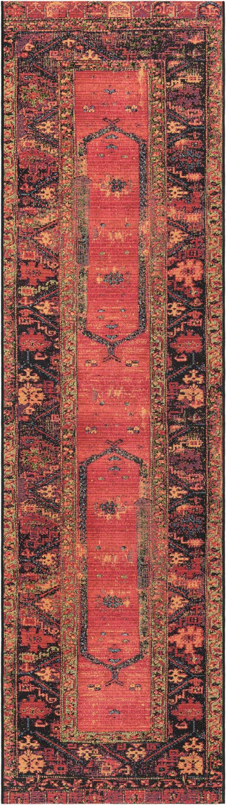 Multicolor 3' x 10' Outdoor Tribal Runner Rug