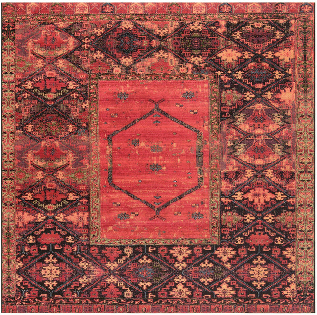 Multicolor 10' x 10' Outdoor Tribal Square Area Rug Weather Resistant for Patio, Deck, Terrace, Balcony, Porch Traditional Design Water Safe Outside Carpet for Sale at Rug Engine