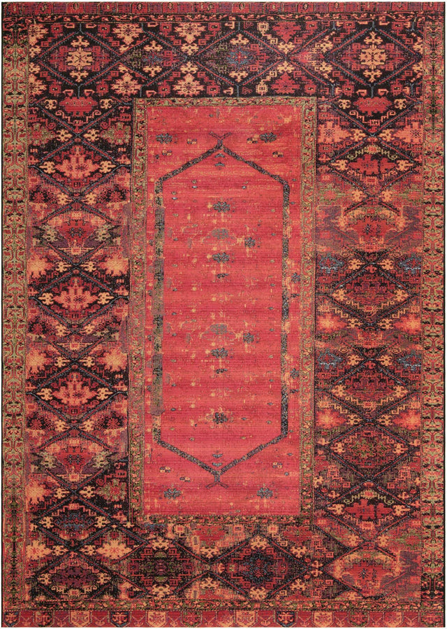 Multicolor 10' x 14' 1 Outdoor Tribal Rectangle Area Rug Weather Resistant for Patio, Deck, Terrace, Balcony, Porch Traditional Design Water Safe Outside Carpet for Sale at Rug Engine
