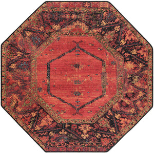 Multicolor 4' 1 x 4' 1 Outdoor Tribal Octagon Area Rug Weather Resistant for Patio, Deck, Terrace, Balcony, Porch Traditional Design Water Safe Outside Carpet for Sale at Rug Engine