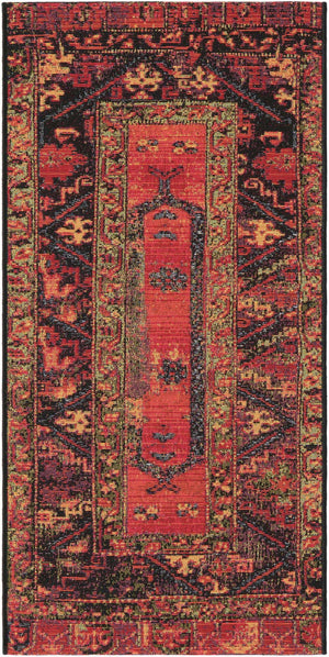 Multicolor 2' x 4' 1 Outdoor Tribal Runner Area Rug Weather Resistant for Patio, Deck, Terrace, Balcony, Porch Traditional Design Water Safe Outside Carpet for Sale at Rug Engine