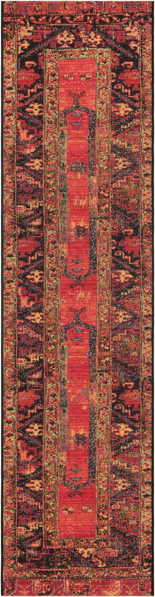 Multicolor 2' x 8' Outdoor Tribal Runner Area Rug Weather Resistant for Patio, Deck, Terrace, Balcony, Porch Traditional Design Water Safe Outside Carpet for Sale at Rug Engine