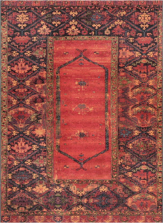 Multicolor 7' 10 x 11' Outdoor Tribal Rectangle Area Rug Weather Resistant for Patio, Deck, Terrace, Balcony, Porch Traditional Design Water Safe Outside Carpet for Sale at Rug Engine
