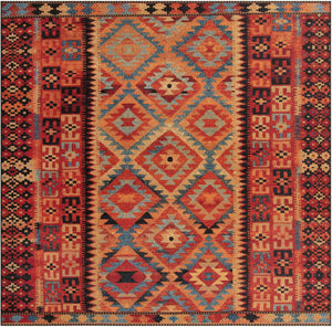 Multicolor 10' x 10' Outdoor Tribal Square Area Rug Weather Resistant for Patio, Deck, Terrace, Balcony, Porch Traditional Design Water Safe Outside Carpet for Sale at Rug Engine