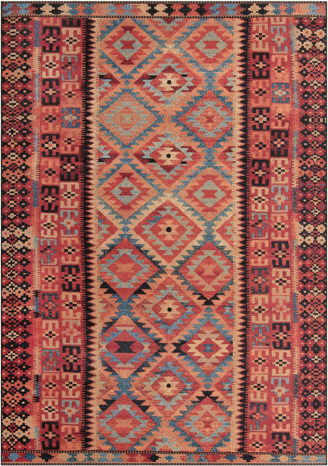 Multicolor 10' x 14' 1 Outdoor Tribal Rectangle Area Rug Weather Resistant for Patio, Deck, Terrace, Balcony, Porch Traditional Design Water Safe Outside Carpet for Sale at Rug Engine