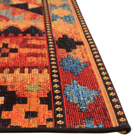 Multicolor 4' 1 x 4' 1 Outdoor Tribal Octagon Area Rug Weather Resistant for Patio, Deck, Terrace, Balcony, Porch Traditional Design Water Safe Outside Carpet for Sale at Rug Engine