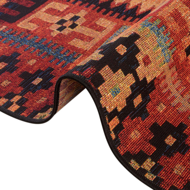 Multicolor 4' 1 x 4' 1 Outdoor Tribal Octagon Area Rug Weather Resistant for Patio, Deck, Terrace, Balcony, Porch Traditional Design Water Safe Outside Carpet for Sale at Rug Engine