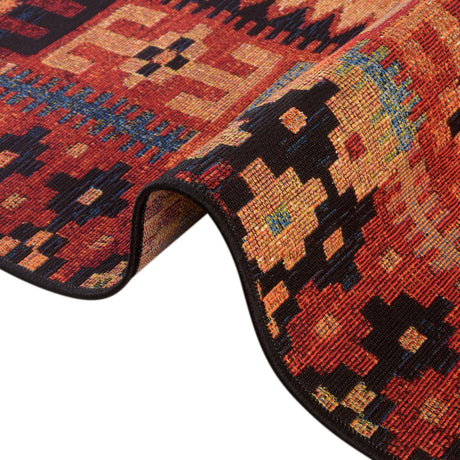 Multicolor 7' 10 x 7' 10 Outdoor Tribal Octagon Area Rug Weather Resistant for Patio, Deck, Terrace, Balcony, Porch Traditional Design Water Safe Outside Carpet for Sale at Rug Engine