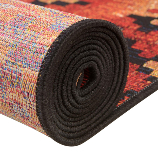 Multicolor 7' 10 x 7' 10 Outdoor Tribal Octagon Area Rug Weather Resistant for Patio, Deck, Terrace, Balcony, Porch Traditional Design Water Safe Outside Carpet for Sale at Rug Engine