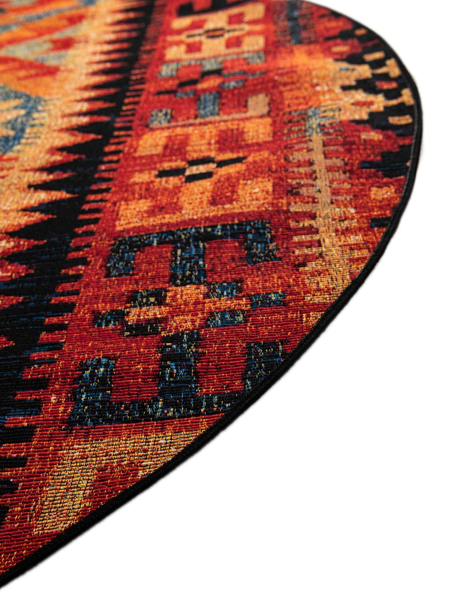 Multicolor 5' 3 x 8' Outdoor Tribal Oval Area Rug Weather Resistant for Patio, Deck, Terrace, Balcony, Porch Traditional Design Water Safe Outside Carpet for Sale at Rug Engine