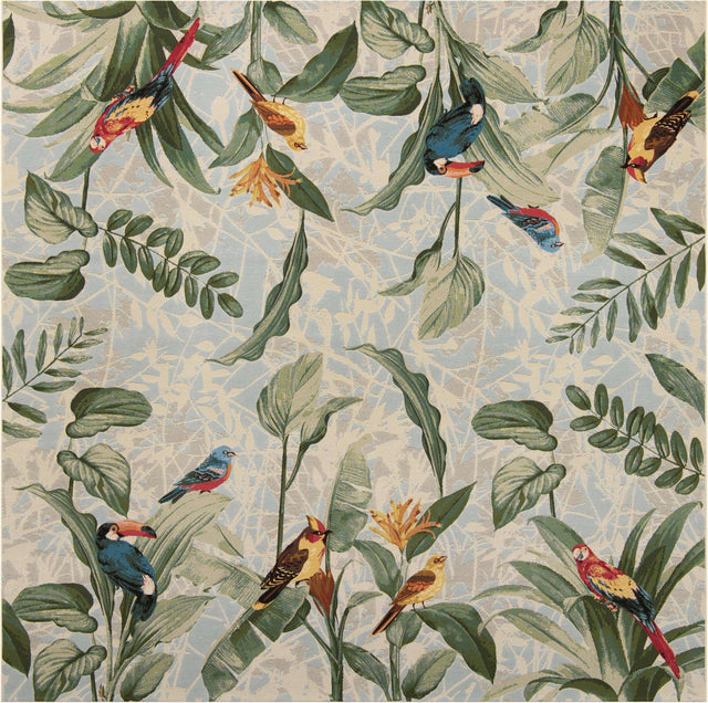 Multicolor 10' x 10' Outdoor Botanical Square Area Rug Weather Resistant for Patio, Deck, Terrace, Balcony, Porch Polypropylene Garden Floral Tropical Carpet for Sale at Rug Engine