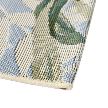 Multicolor 7' 10 x 7' 10 Outdoor Botanical Octagon Area Rug Weather Resistant for Patio, Deck, Terrace, Balcony, Porch Polypropylene Garden Floral Tropical Carpet for Sale at Rug Engine