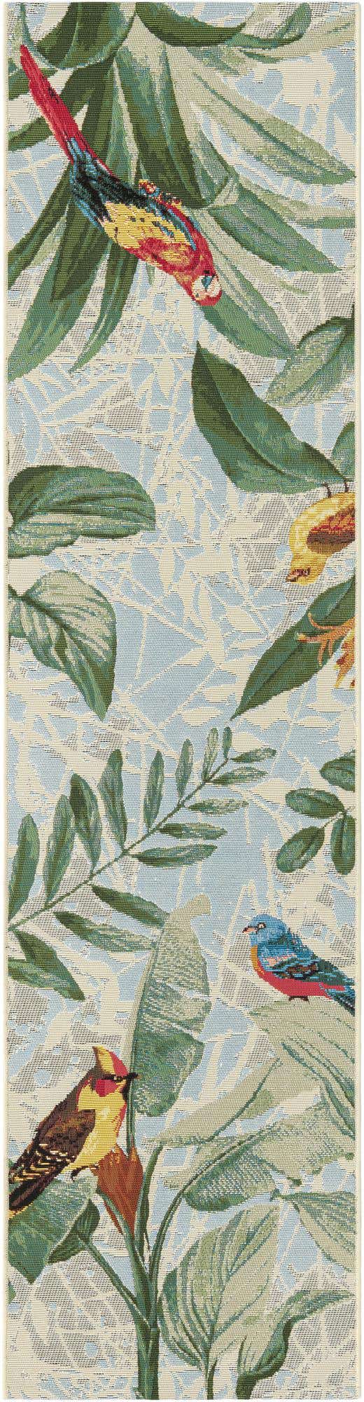 Multicolor 2' x 8' Outdoor Botanical Runner Area Rug Weather Resistant for Patio, Deck, Terrace, Balcony, Porch Polypropylene Garden Floral Tropical Carpet for Sale at Rug Engine