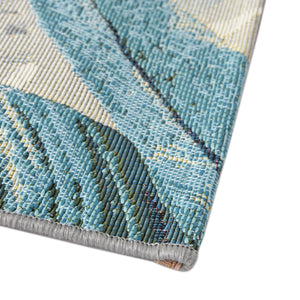 Multicolor 5' 3 x 5' 3 Outdoor Botanical Octagon Area Rug Weather Resistant for Patio, Deck, Terrace, Balcony, Porch Polypropylene Garden Floral Tropical Carpet for Sale at Rug Engine