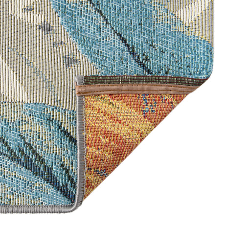 Multicolor 5' 3 x 5' 3 Outdoor Botanical Octagon Area Rug Weather Resistant for Patio, Deck, Terrace, Balcony, Porch Polypropylene Garden Floral Tropical Carpet for Sale at Rug Engine