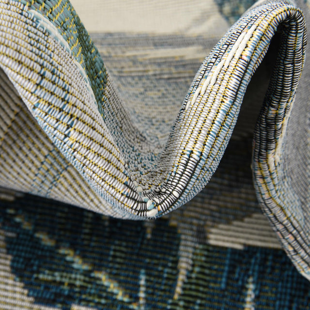 Multicolor 5' 3 x 8' Outdoor Botanical Oval Area Rug Weather Resistant for Patio, Deck, Terrace, Balcony, Porch