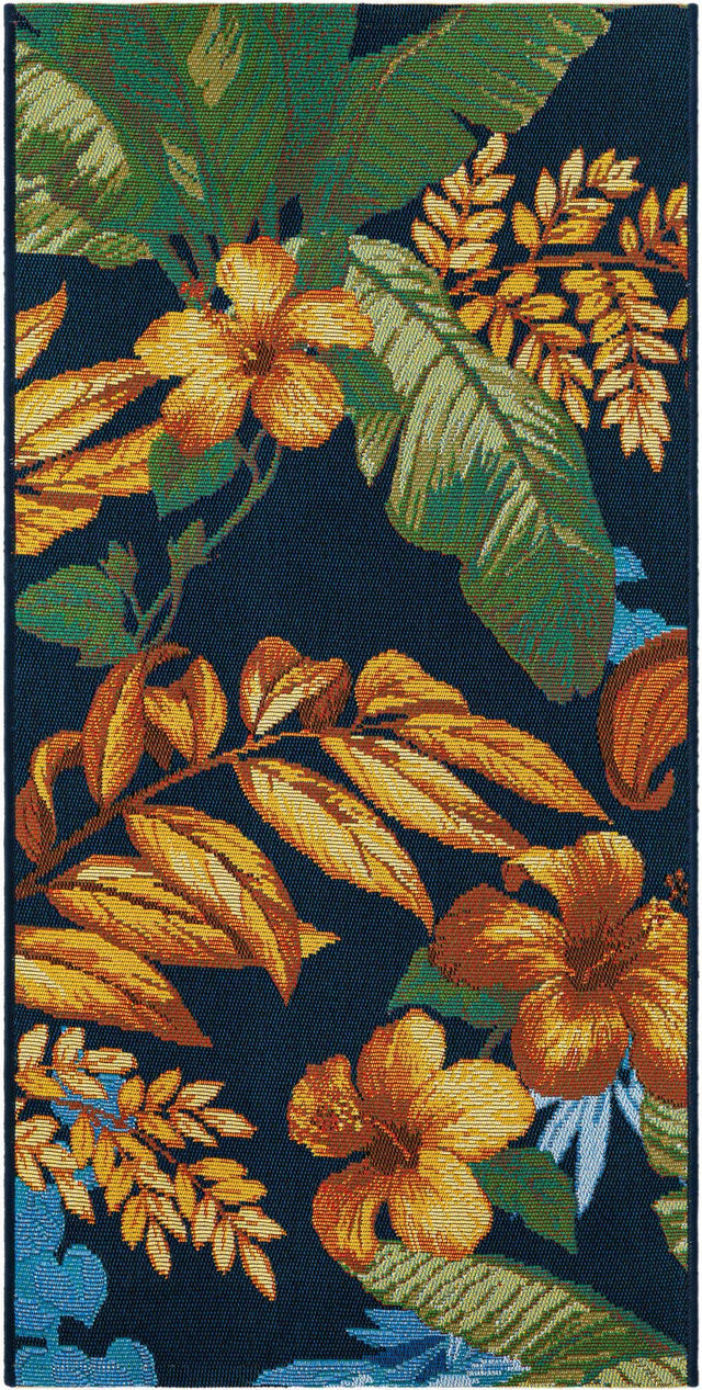 Multicolor 2' x 4' 1 Outdoor Botanical Runner Area Rug Weather Resistant for Patio, Deck, Terrace, Balcony, Porch Polypropylene Garden Floral Tropical Carpet for Sale at Rug Engine