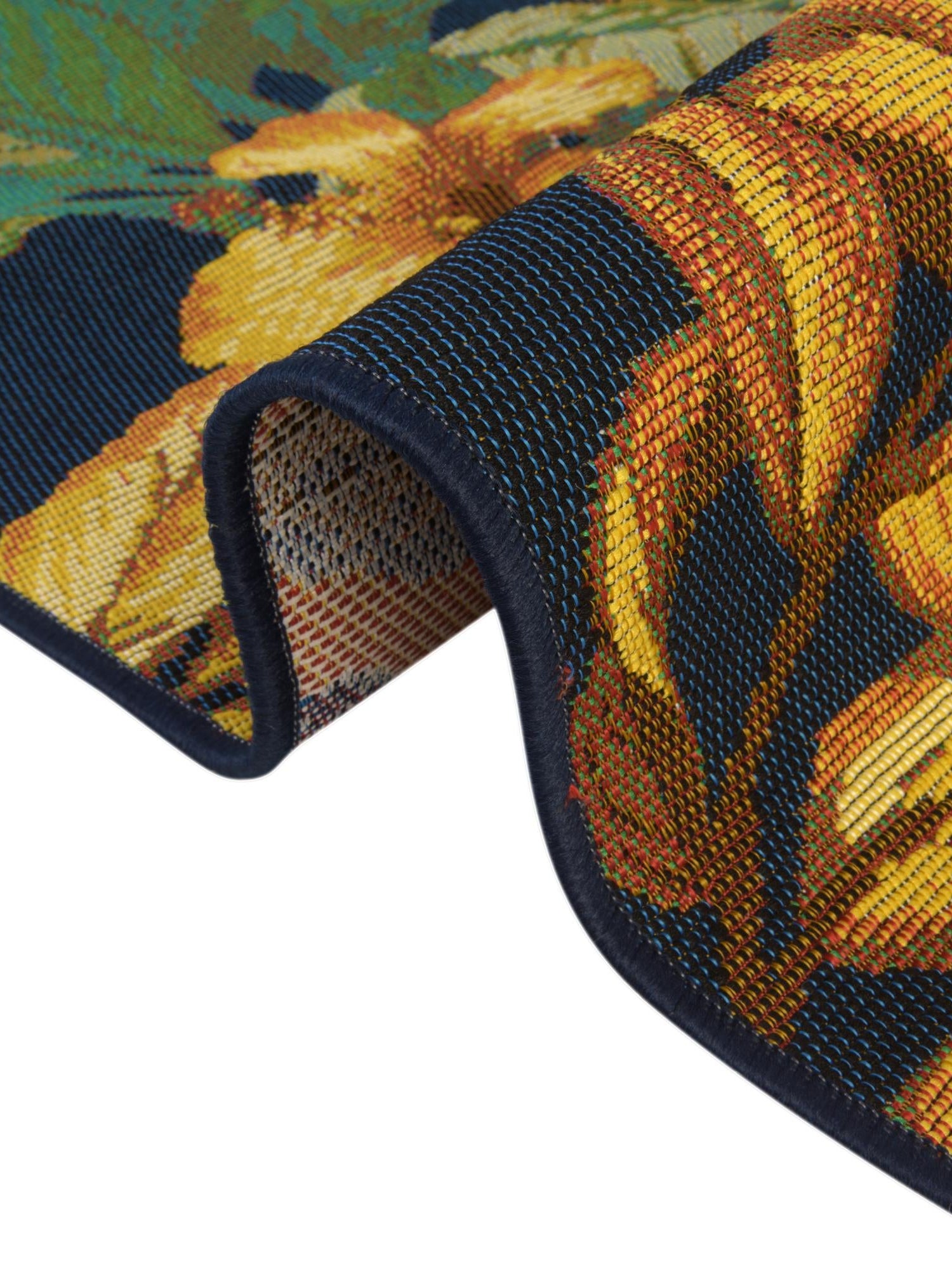 Multicolor 5' 3 x 5' 3 Outdoor Botanical Octagon Area Rug Weather Resistant for Patio, Deck, Terrace, Balcony, Porch Polypropylene Garden Floral Tropical Carpet for Sale at Rug Engine