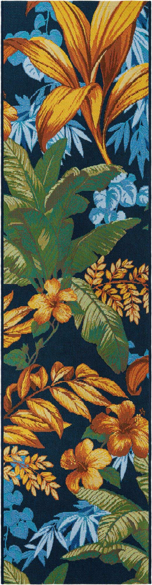 Multicolor 2' x 8' Outdoor Botanical Runner Area Rug Weather Resistant for Patio, Deck, Terrace, Balcony, Porch Polypropylene Garden Floral Tropical Carpet for Sale at Rug Engine